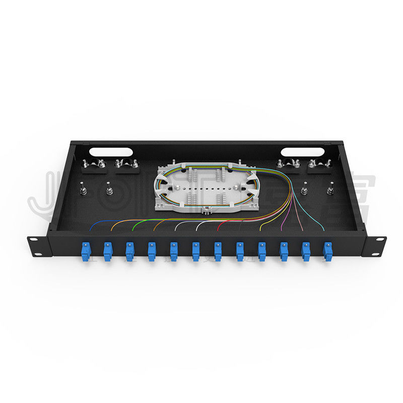 وصله پانل فیبر 12 SC Port Rack با آداپتورهای SC/UPC و Pigtails 1m