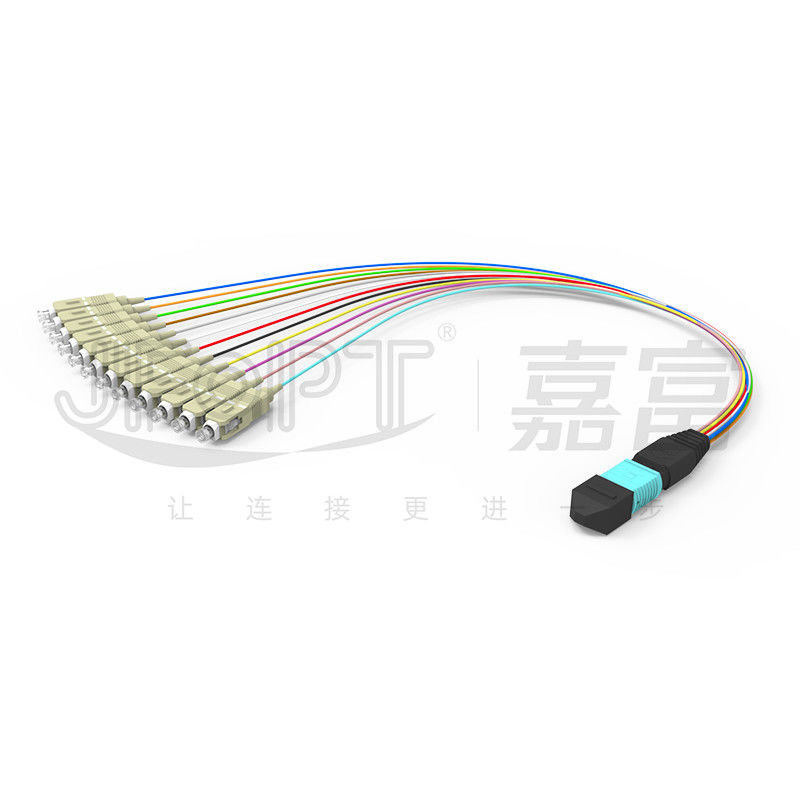 کابل برک آوت 0.3 متری OM3 MPO MPO / PC - SC / APC کم اتلاف 0.9 میلی متر شاخه وصله سیم
