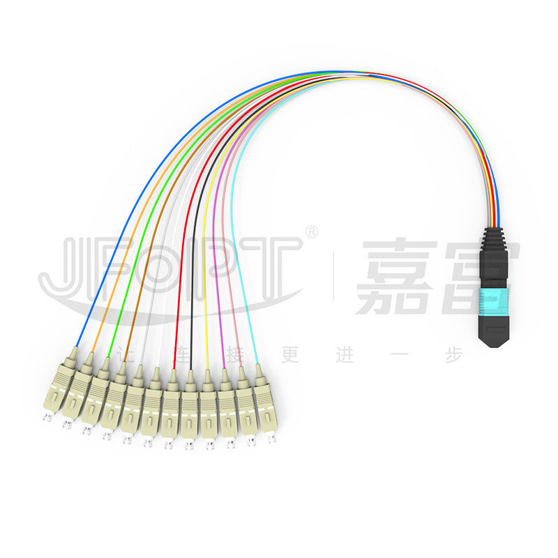 کابل برک آوت 0.3 متری OM3 MPO MPO / PC - SC / APC کم اتلاف 0.9 میلی متر شاخه وصله سیم