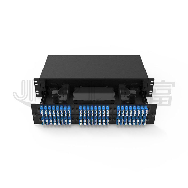 وصله پنل فیبر پایه قفسه کشویی 2U LC QX 196 Fibers Ultra Thin Fusion Splicing Siy