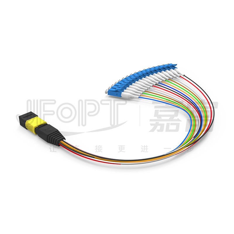MPO-LC پچ کورد 16 هسته ای تک حالته کم اتلاف G657A1/G657A2 جعبه ماژول نوع A