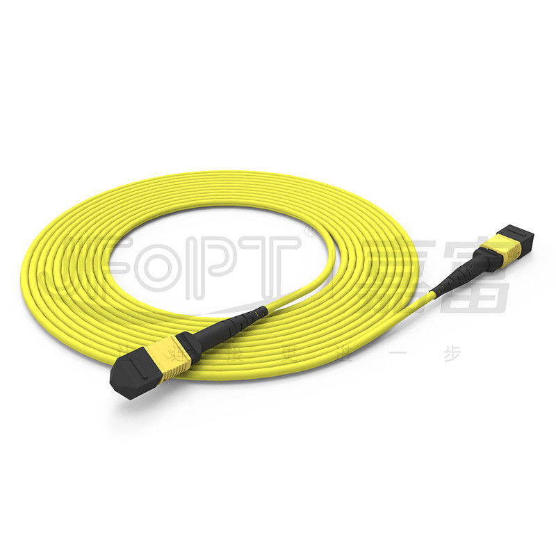 12-Core MPO Trunk Cable Patch Cord Single-Mode G657A1/G657A2 3.0 LSZH A/B معکوس قطبی