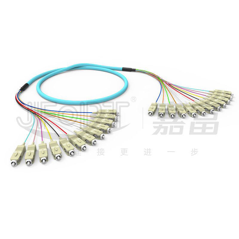 10 گیگابیت ربن شاخه مولتی مود پیچ کابل 2-24 هسته OM3/OM4 آکو LSZH شاخه 2.0/3.0mm