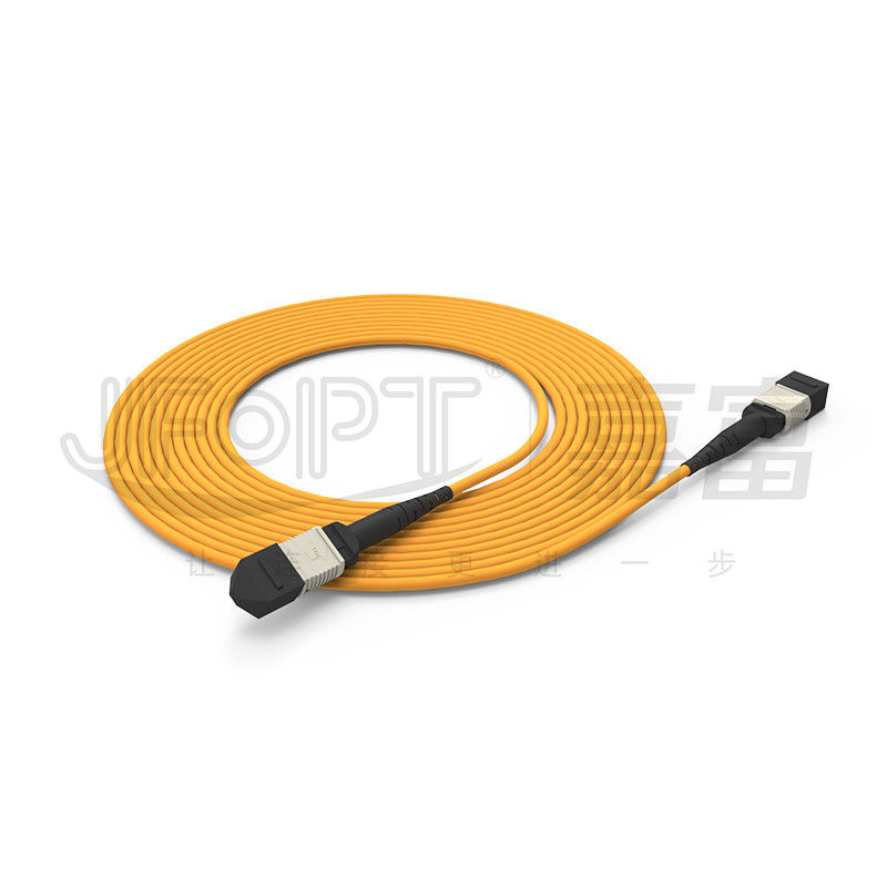 850nm Multimode Low Loss Ferrule MPO Trunk Cable سیم پیچ فیبر نوری چند هسته ای