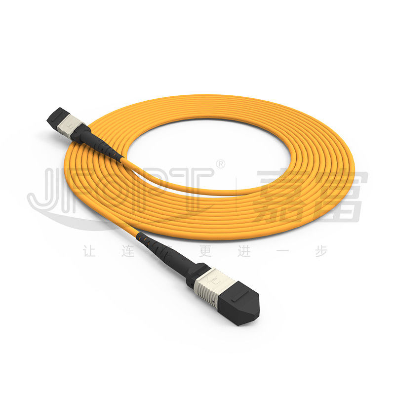 850nm Multimode Low Loss Ferrule MPO Trunk Cable سیم پیچ فیبر نوری چند هسته ای