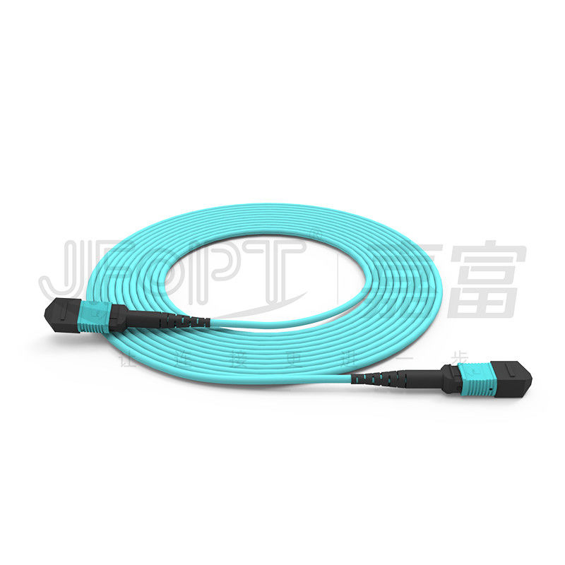 کابل اصلی MPO-MPO Aqua Round Boot Fiber Optic Pigtail Patch Cord برای راه حل های شبکه ای متنوع