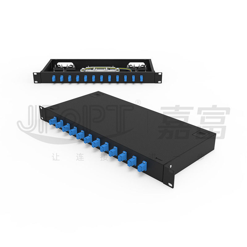 LC / SC / FC / ST قفسه نصب فیبر پیچ پانل 12/24core با 19 اینچ اندازه دکمه درب باز کردن