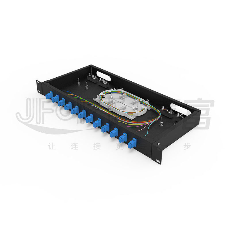 LC / SC / FC / ST قفسه نصب فیبر پیچ پانل 12/24core با 19 اینچ اندازه دکمه درب باز کردن