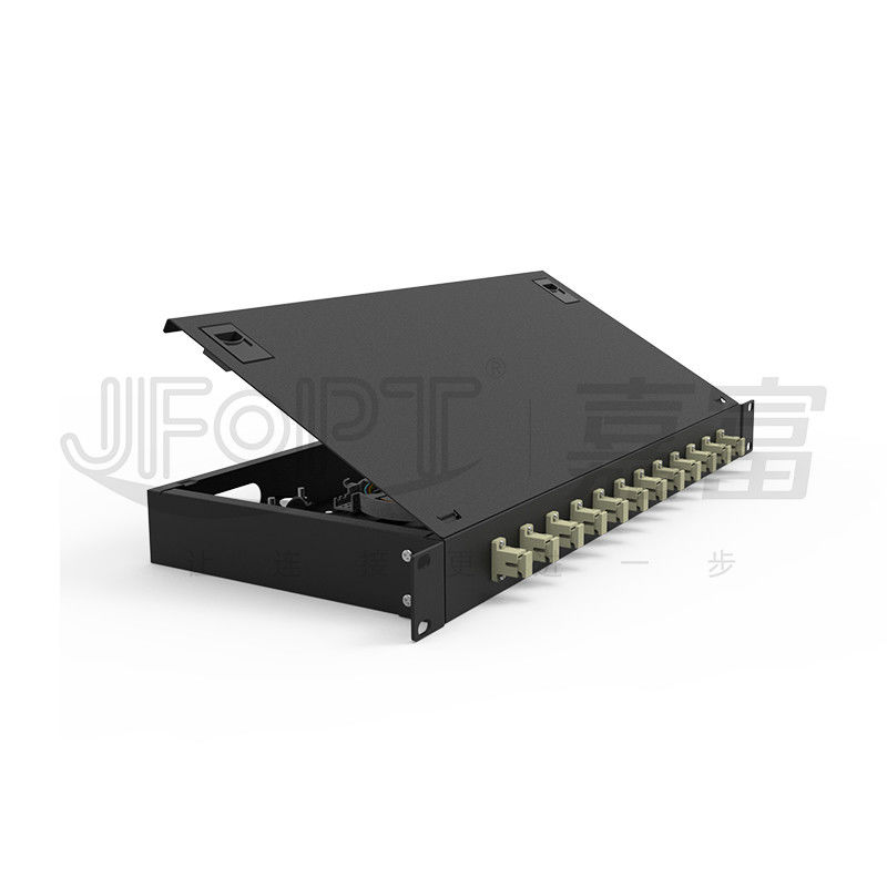 LC / SC / FC / ST قفسه نصب فیبر پیچ پانل 12/24core با 19 اینچ اندازه دکمه درب باز کردن