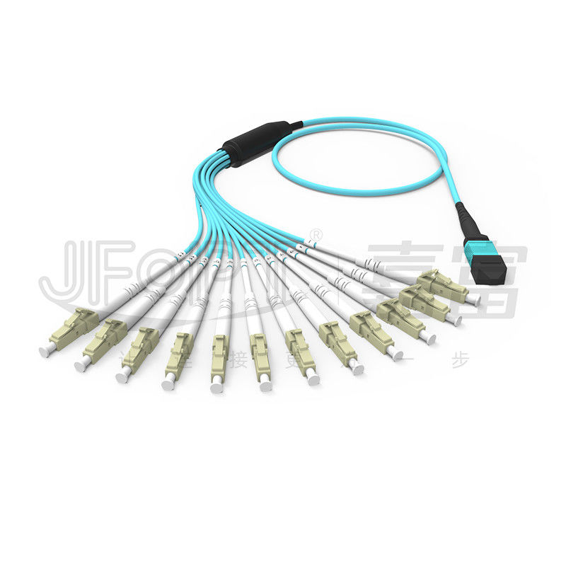 MPO Patch Cord OM3 OM4 MPO-LC Breakout Cable 1 3 5 10 متر LSZH/PVC جاکت 850/1300nm آکو