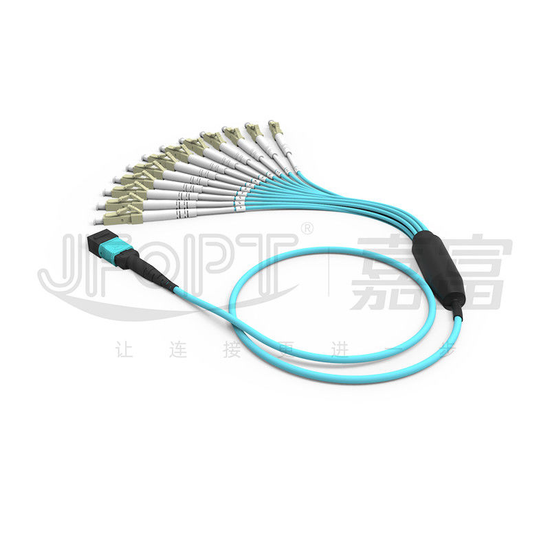 MPO Patch Cord OM3 OM4 MPO-LC Breakout Cable 1 3 5 10 متر LSZH/PVC جاکت 850/1300nm آکو