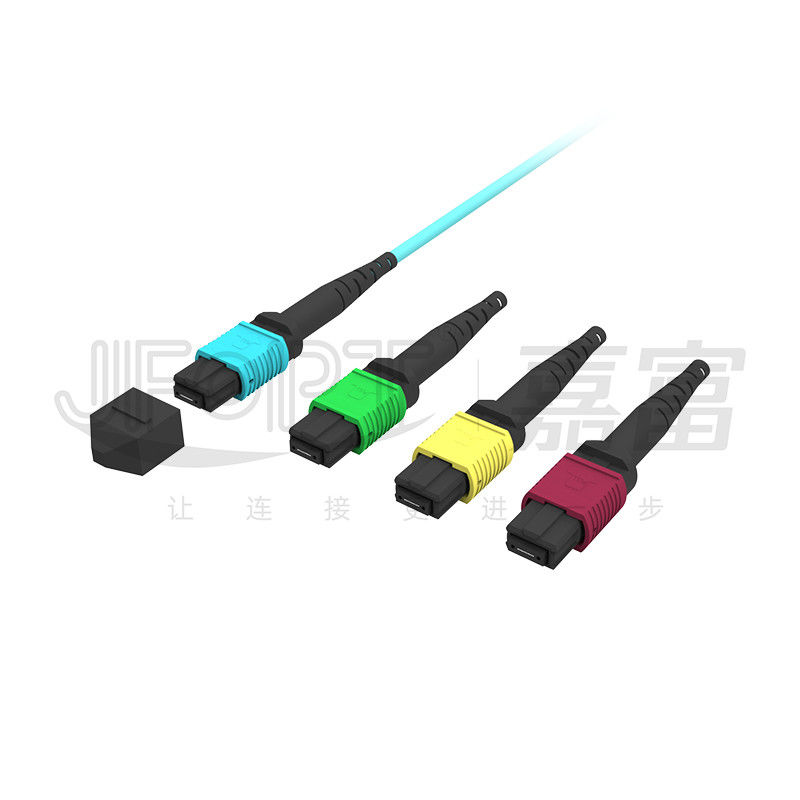 MPO Patch Cord OM3 OM4 MPO-LC Breakout Cable 1 3 5 10 متر LSZH/PVC جاکت 850/1300nm آکو